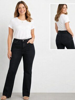 NY&C Black Bootcut Jeans Sz 10 Y2K Quiet Luxury High Rise Cotton Denim